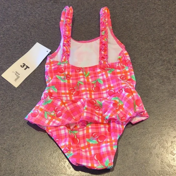 Plaid With Cherries Swimsuit - Picture 4 of 5